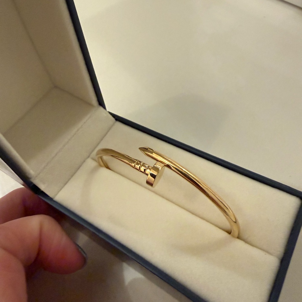 18K gold nail bangle size 15 cm
